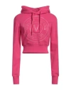 Versace Jeans Couture Woman Sweatshirt Fuchsia Size L Cotton, Elastane In Pink