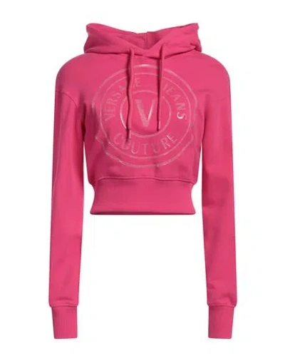 Versace Jeans Couture Woman Sweatshirt Fuchsia Size L Cotton, Elastane In Pink