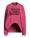 Versace Jeans Couture Woman Sweatshirt Fuchsia Size L Cotton, Elastane In Pink