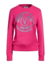 Versace Jeans Couture Woman Sweatshirt Fuchsia Size S Cotton In Multi