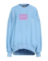 Versace Jeans Couture Woman Sweatshirt Light Blue Size S Cotton In Blue