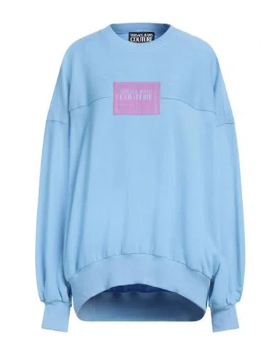 Versace Jeans Couture Woman Sweatshirt Light Blue Size S Cotton
