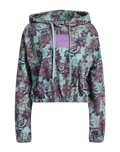 Versace Jeans Couture Woman Sweatshirt Light Green Size L Cotton