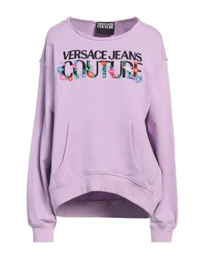 Versace Jeans Couture Woman Sweatshirt Lilac Size L Cotton In Purple