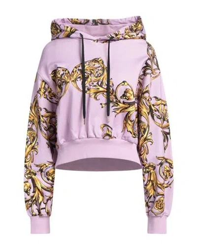 Versace Jeans Couture Woman Sweatshirt Mauve Size 10 Cotton, Elastane In Purple