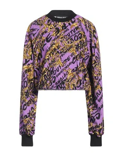 Versace Jeans Couture Woman Sweatshirt Mauve Size L Cotton In Purple