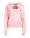 Versace Jeans Couture Woman Sweatshirt Pink Size S Cotton, Elastane In Pink