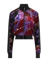 Versace Jeans Couture Woman Sweatshirt Purple Size M Viscose, Polyamide, Cotton, Elastane In Purple