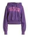 Versace Jeans Couture Woman Sweatshirt Purple Size M Cotton, Elastane