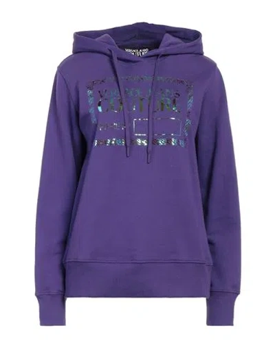 Versace Jeans Couture Woman Sweatshirt Purple Size Xs Cotton, Elastane