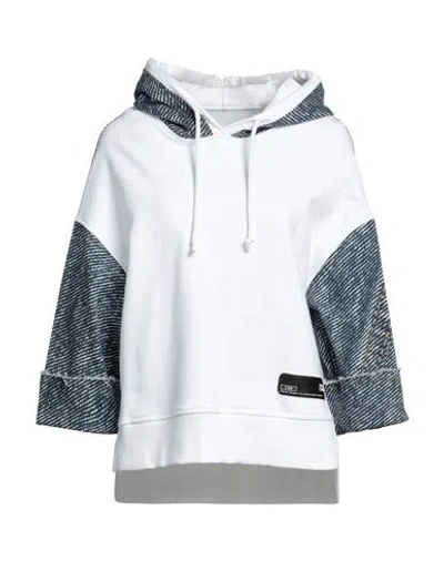 Versace Jeans Couture Woman Sweatshirt White Size 4 Cotton, Elastane