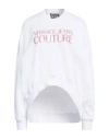 Versace Jeans Couture Woman Sweatshirt White Size S Cotton, Elastane In White