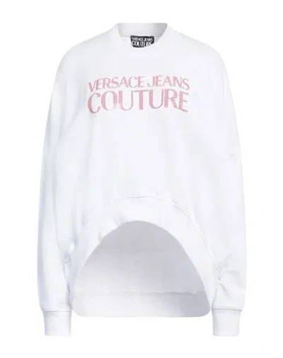 Versace Jeans Couture Woman Sweatshirt White Size S Cotton, Elastane