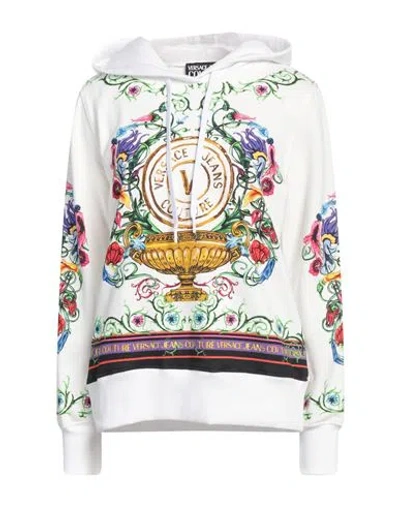 Versace Jeans Couture Woman Sweatshirt White Size M Cotton, Elastane