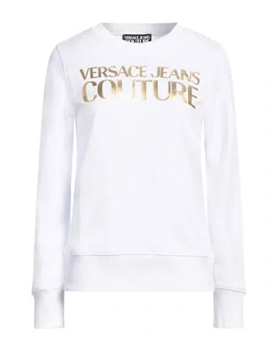 Versace Jeans Couture Woman Sweatshirt White Size Xs Cotton, Elastane