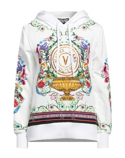 Versace Jeans Couture Woman Sweatshirt White Size S Cotton, Elastane In White