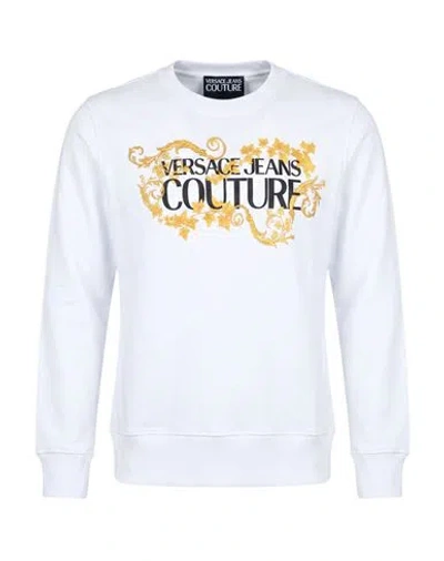 VERSACE JEANS COUTURE VERSACE JEANS COUTURE WOMAN SWEATSHIRT WHITE SIZE XL COTTON, ELASTANE