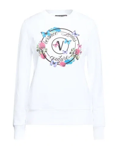 Versace Jeans Couture Woman Sweatshirt White Size Xxs Cotton