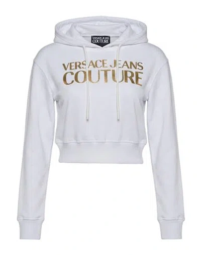 Versace Jeans Couture Woman Sweatshirt White Size Xxs Cotton In Gray