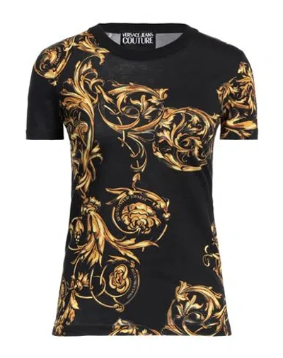 Versace Jeans Couture Woman T-shirt Black Size 10 Cotton