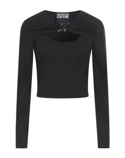 Versace Jeans Couture Woman T-shirt Black Size 8 Cotton, Elastane