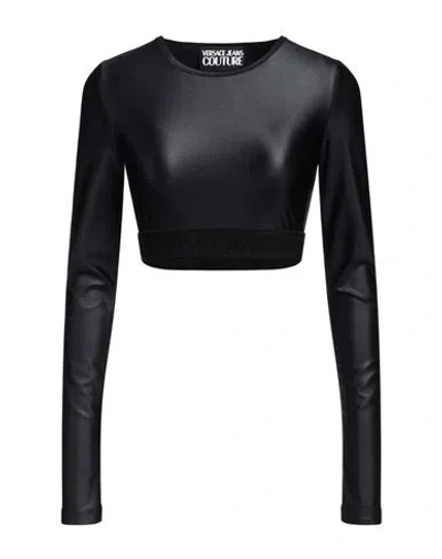 Versace Jeans Couture Woman T-shirt Black Size 8 Polyamide, Elastane