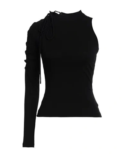 Versace Jeans Couture Woman T-shirt Black Size 6 Cotton, Elastane