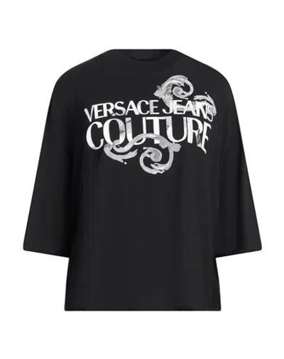 Versace Jeans Couture Woman T-shirt Black Size Xl Cotton In Black