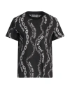Versace Jeans Couture Chain Print Crewneck Short Sleeve T-shirt In Black
