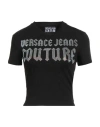 Versace Jeans Couture Woman T-shirt Black Size L Cotton, Elastane In Black