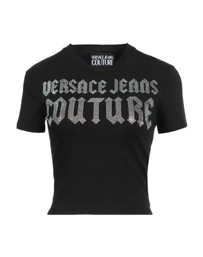 Versace Jeans Couture Woman T-shirt Black Size L Cotton, Elastane