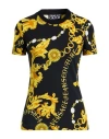 Versace Jeans Couture Woman T-shirt Black Size L Cotton, Elastane In Black