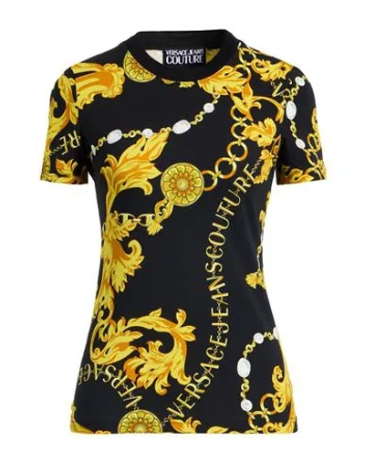 Versace Jeans Couture Woman T-shirt Black Size L Cotton, Elastane