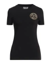 Versace Jeans Couture Woman T-shirt Black Size Xxs Cotton, Elastane