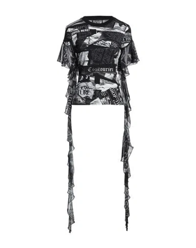 Versace Jeans Couture Woman T-shirt Black Size L Cotton, Elastane, Polyester