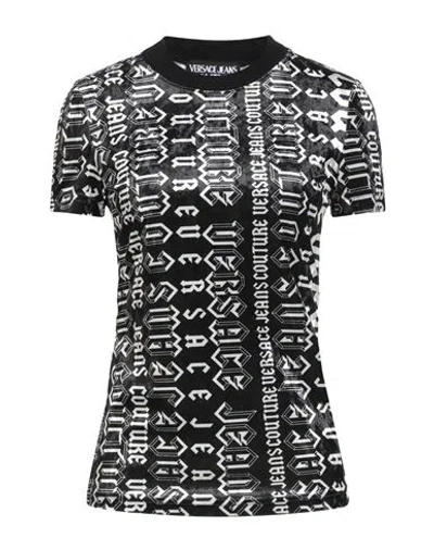Versace Jeans Couture Woman T-shirt Black Size L Polyester, Elastane