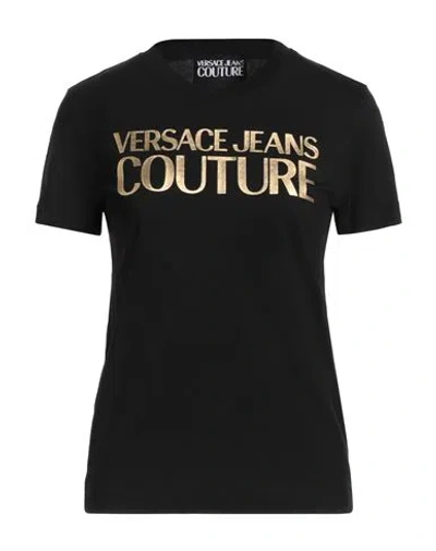 VERSACE JEANS COUTURE VERSACE JEANS COUTURE WOMAN T-SHIRT BLACK SIZE M COTTON