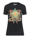 Versace Jeans Couture Woman T-shirt Black Size M Organic Cotton In Black