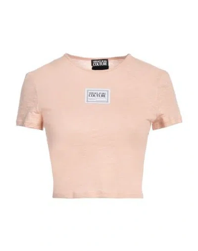 Versace Jeans Couture Woman T-shirt Blush Size L Cotton, Polyester In Pink