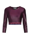 Versace Jeans Couture Woman T-shirt Plum Size 8 Polyamide, Elastane In Purple