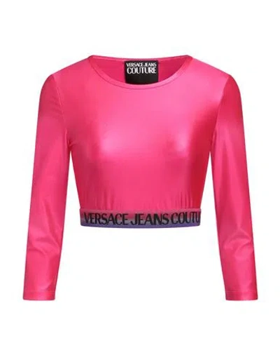 Versace Jeans Couture Woman T-shirt Fuchsia Size 6 Polyamide, Elastane In Orange