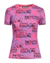 Versace Jeans Couture Woman T-shirt Fuchsia Size L Cotton, Elastane In Pink