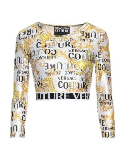 Versace Jeans Couture Woman T-shirt Ivory Size 0 Polyester, Elastane In White