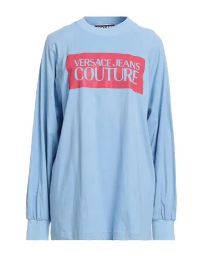 Versace Jeans Couture Woman T-shirt Light Blue Size S Cotton