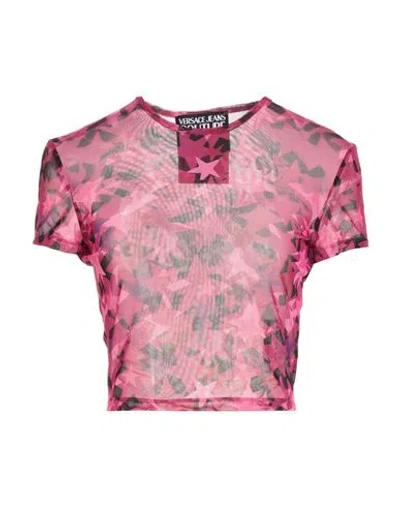 Versace Jeans Couture Woman T-shirt Magenta Size S Polyamide, Elastane In Pink