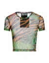 Versace Jeans Couture Woman T-shirt Marigold Size 4 Polyamide, Elastane In Yellow