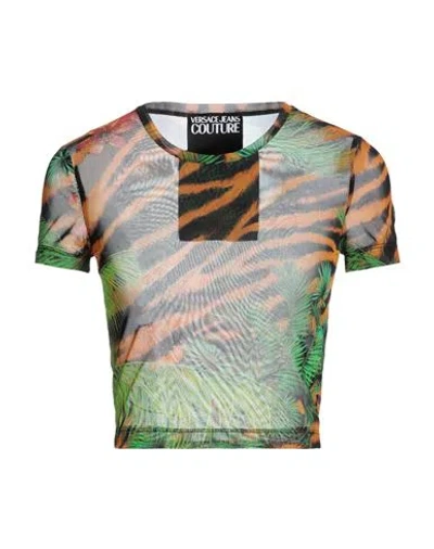 Versace Jeans Couture Woman T-shirt Marigold Size 4 Polyamide, Elastane In Multi