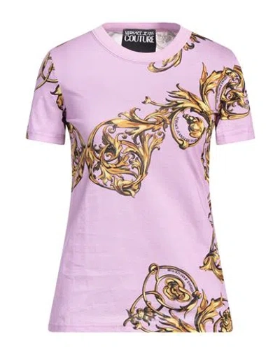 Versace Jeans Couture Woman T-shirt Mauve Size 8 Cotton In Purple