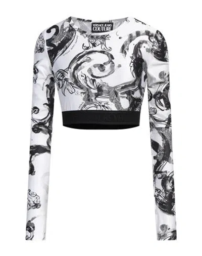 Versace Jeans Couture Woman T-shirt Off White Size 2 Polyester, Elastane