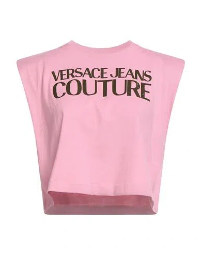 Versace Jeans Couture Woman T-shirt Pink Size L Cotton